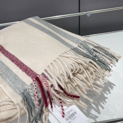 New High-End Contrast Striped Tassel Shawl Essential For Office and Home Use
