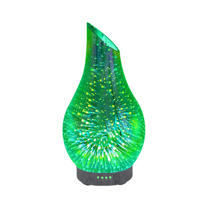 100ml Aromatherapy Machine Humidifier 3D Colorful Fireworks Aromatherapy Night Light Glass Home Ultrasonic Essential Oil Diffuser